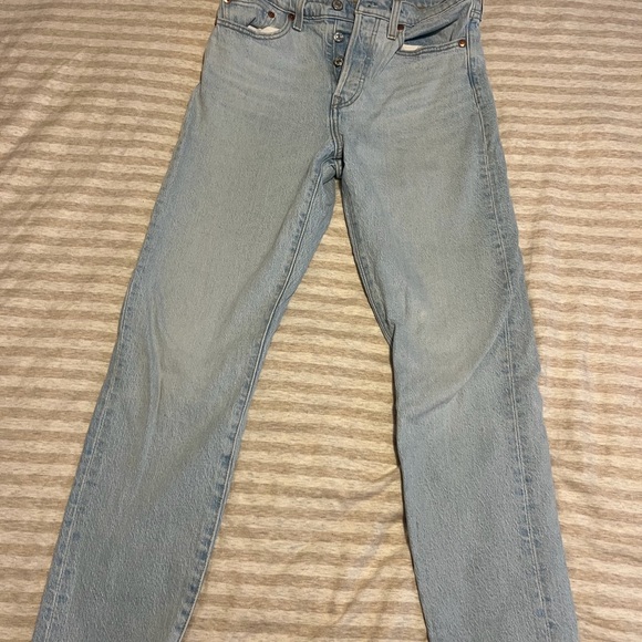 Levi's Wedgie Sky Blue Denim Pants - Picture 2 of 3